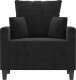 vidaXL vidaXL Fotel, czarny, 60 cm, obity aksamitem 2