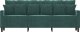 vidaXL vidaXL Sofa 3-osobowa, ciemnozielony, 180 cm, obita aksamitem 3