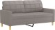 vidaXL vidaXL Sofa 2-osobowa, kolor taupe, 140 cm, tapicerowana tkaniną 2