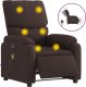 vidaXL vidaXL Rozkładany fotel masujący, elektryczny, ciemny brąz, tkanina 2