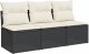 vidaXL vidaXL Sofa ogrodowa z poduszkami, 3-osobowa, czarna, polirattan 1