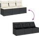 vidaXL vidaXL Sofa ogrodowa z poduszkami, 3-osobowa, czarna, polirattan 6