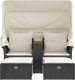 vidaXL vidaXL 2-os. sofa ogrodowa z daszkiem i podnóżkami, czarna, rattan PE 1