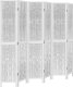 vidaXL vidaXL Parawan pokojowy, 6-panelowy, biały, lite drewno paulowni 2