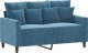 vidaXL Sofa 2-osobowa, niebieski, 120 cm, tapicerowana aksamitem 2