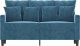 vidaXL Sofa 2-osobowa, niebieski, 120 cm, tapicerowana aksamitem 3