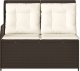 vidaXL Rozkładana ławka ogrodowa z poduszkami, brązowa, polirattan 4