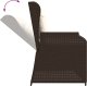 vidaXL Rozkładana ławka ogrodowa z poduszkami, brązowa, polirattan 7