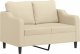 vidaXL 2-osobowa sofa z poduszkami, kremowa, 120 cm, tkanina 4