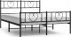 vidaXL VidaXL Metal Bed Frame with Headboard and Footboard Black 59.1"x78.7" 1