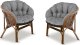 AIO FACTORY Zestaw ogrodowy szary 190x40cm+2 poduszki 122x40cm 2