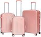 Bituxx Zestaw Walizek na kółkach komplet XL+L+M Rosegold Barut ABS Solidne 1
