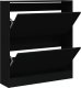 vidaXL Szafka na buty, czarna, 80x21x87,5 cm, materiał drewnopochodny 1