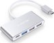 HUB USB WiWU Hub 4w1 Lention USB-C do USB 3.0 + 2x USB 2.0 + USB-C (srebrny) 1