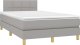 vidaXL vidaXL Łóżko kontynentalne z materacem, jasnoszare, 120x190 cm tkanina 2