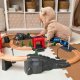 LeanToys Drewniana kolejka Pociąg na Baterie tory auta most 4