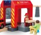 LeanToys Drewniana kolejka Pociąg na Baterie tory auta most 8