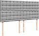 vidaXL vidaXL Łóżko kontynentalne z materacem, jasnoszare, tkanina 200x200 cm 9