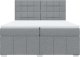 vidaXL vidaXL Łóżko kontynentalne z materacem, jasnoszare, tkanina 200x200 cm 6