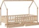 vidaXL vidaXL Rama łóżka dziecięcego z szufladami, 80x200 cm, sosnowa 9