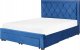 Beliani Łóżko z szufladami welurowe 160 x 200 cm niebieskie LIEVIN 18