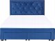 Beliani Łóżko z szufladami welurowe 160 x 200 cm niebieskie LIEVIN 19