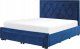 Beliani Łóżko z szufladami welurowe 160 x 200 cm niebieskie LIEVIN 4