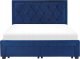Beliani Łóżko z szufladami welurowe 160 x 200 cm niebieskie LIEVIN 5