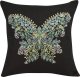 Witek Home Poszewka ozdobna 45x45cm Motyl na czarnym tle 1
