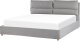 Beliani Łóżko z pojemnikiem welurowe 180 x 200 cm jasnoszare BATILLY 4