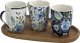 Veroni Kubek porcelanowy 340 ml Indigo biały wzór 3 5