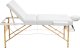 Tectake 3-strefowy stoł do masażu Somwang z 7,5 cm wyściółką, rolkami i drewnianą ramą - biały 3