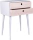 House Nordic House Nordic Stolik nocny Annelies, biel i naturalne drewno 2
