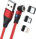Kabel USB Realpower USB-A - USB-C + microUSB + Lightning 1 m Czerwony (439633) 1