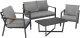 1DEA.me Meble Ogrodowe Aluminiowe Sofa + Dwa Fotele + Stolik 1
