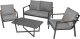 1DEA.me Meble Ogrodowe Aluminiowe Sofa + Dwa Fotele + Stolik 2