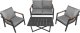 1DEA.me Meble Ogrodowe Aluminiowe Sofa + Dwa Fotele + Stolik 3