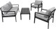 Ramiz Meble Ogrodowe Aluminiowe Sofa + Dwa Fotele + Stolik 5
