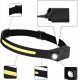 Latarka czołowa OEM Latarka czołowa Led Reflektor na głowę COB czarny 1200mah 10