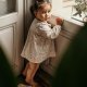 Eevi Legginsy dla  dziewczynki beżowe z falbanką Eevi Bloom 92 3