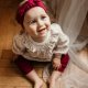 Eevi Legginsy dla  dziewczynki bordo z falbanką Eevi Bloom 68 3