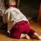 Eevi Legginsy dla  dziewczynki bordo z falbanką Eevi Bloom 68 4