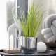 Trend Glass Wazon, osłonka na doniczkę srebrna 14 cm Crocus 7