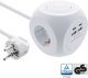 InLine InLine® Charging Cube, 3x earthing contact, 2x USB-C, 2x USB-A, white, 2m 1