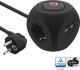 InLine InLine® Charging Cube, 3x earthing contact, 2x USB-C, 2x USB-A, black, 2m 1