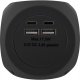 InLine InLine® Charging Cube, 3x earthing contact, 2x USB-C, 2x USB-A, black, 2m 2