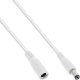 InLine InLine® DC extension cable, DC plug male/female 5.5x2.1mm, white, 3m 1