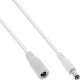 InLine InLine® DC extension cable, DC plug male/female 5.5x2.5mm, AWG 18, white, 3m 1