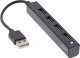 InLine InLine® USB 2.0 HUB, 4 port, USB-A male to 4x USB-A female, black, 15cm, slim design 1