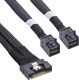 InLine InLine® Slim SAS cable, SFF-8654 8i to 2x SFF-8643, 0.5m 1